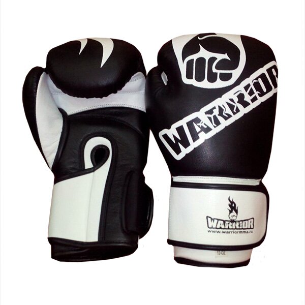 Боксерские перчатки WarriorMMA Black White