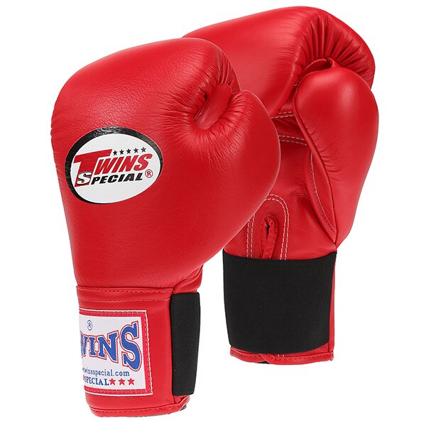Боксерские перчатки Twins на резинке 16oz Red