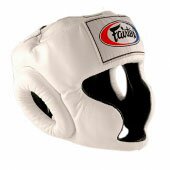 Шлем Fairtex кожаный защитный White