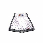 Шорты Fairtex White Satin Boxing Shorts with Black Trim