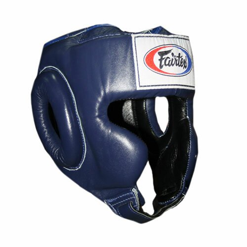 Шлем Fairtex кожаный защитный Blue