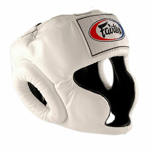 Шлем Fairtex кожаный защитный White